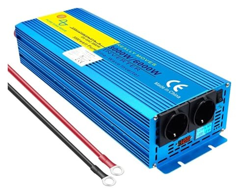 Convertisseur Convertisseur Tension DC 12 V vers AC 220 V 3000 W 4000 W 5000 W Prise UE Transformateur Solaire pour Onduleur Voiture À Onde Sinusoïdale Onduleur(12V EU 3000W-6000W)