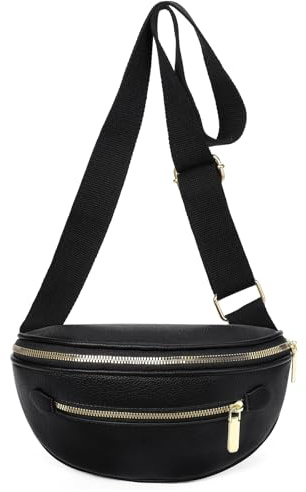 SENDEFN Bauchtasche Damen Umhängetasche Mittelgroß Handtasche Crossbody Bag mit Verstellbar Abnehmbar Breiter Gurt Gürteltasche