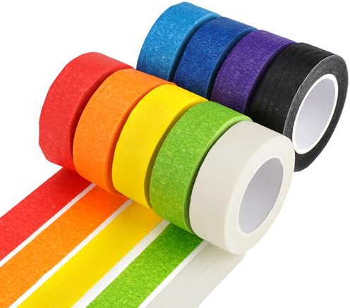 9 Rollos Cinta adhesiva de Colores, 20 mm x 13 m para el Hogar, Aula | Cinta adhesiva de Colores para Manualidades, para Pintar Diario Manualidades Decorativas Albumes de Recortes DIY