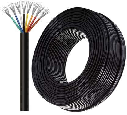 9,5 m UL-certifierad tråd med 8 ledare, förtennade av ren koppar, 105°C PVC-mantel, flamskyddad, vattentålig styrkabel for ljud-/videoutrustning(25ft,22AWG)