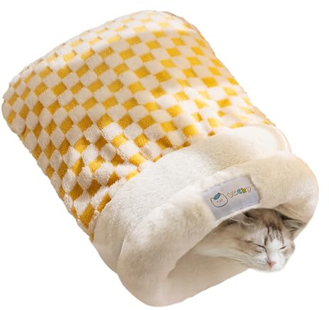 Schlafsack,Katzenbett - Warmes Dickes Waschbares Kuschelhöhle Für Katzen Welpen Kleintiere Winterherbst Indoor