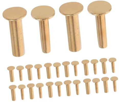 Ciieeo Cuivre Rivets de Manche de Couteau, 14 Paires pour Réparation | Finition Or, pour Couteaux et Outils Cuisine, Design Précis, Installation Simple