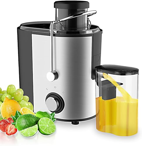 Juicer,3Inch Wide Feed Chute Juicers Whole Fruit and Vegetable, 600W High Juice Yield Juicer Machine Stainless Steel, BPA-Free, Easy to Clean