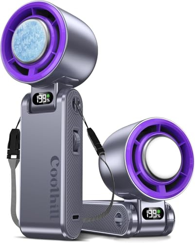 Coolhill Handheld Portable fan with Turbo Cooling, Speed(1-199) 5500mAh