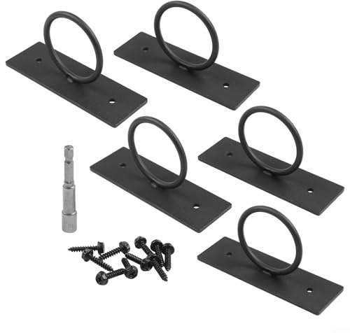 Lot de 5 supports de corde de 5,1 cm pour supports d'anneau, support d'ancrage en acier inoxydable avec vis autotaraudeuses, accessoires décoratifs noirs pour garde-corps d'extérieur pour quais