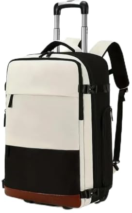 Boniffyy Trolley Rucksack 53x33x20 cm, Groß Reiserucksack mit Rollen Handgepäck Rucksack Arbeit Laptoptasche Rollkoffer für Herren Damen Wasserdicht Aktenkoffer für Reisen, Passend für 17'' Laptops