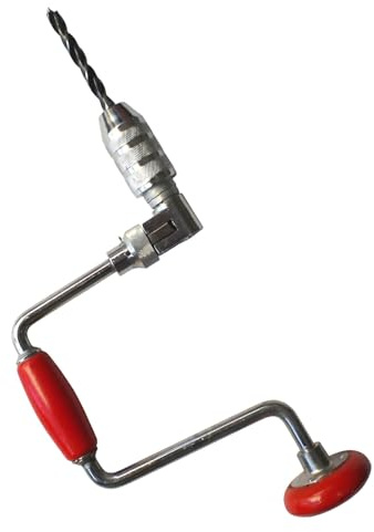 Wswqop Trapano Manuale a Manovella Bow Style con Struttura Robusta in Acciaio Tonda E Impugnatura Comoda per Foratura Semplice E Regolare Adatto per, 12 Pollici 2 Griffe