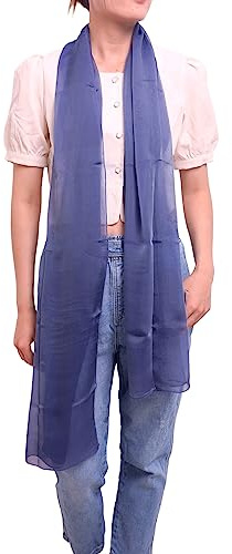 Prettystern Damen Unifarbe Seidentaft 100% Chiffon Seide festlich Stola Schultertuch Schal für Abendkleider