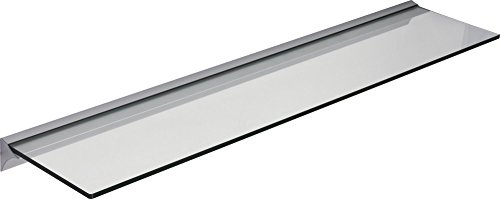 ib style® Glasregal 8mm | mit Klemmleiste | Klar | 90x15cm