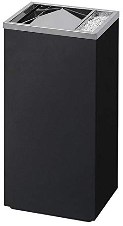 Danieli Store - Cenicero de pie CEP002/NE - Cenicero exterior con Papelera con tapa giratoria - Cenicero de chapa pintada - Centimetri 30 x 24 x 60 - Litri 17 - Negro
