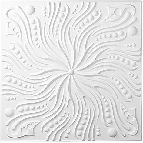 1 Stück - Deckenplatte | PU | stoßfest | Perfect | 61x61cm | B4006
