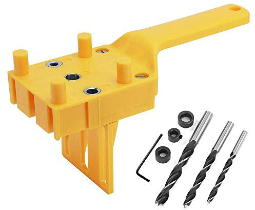 Gasea Montage de Goujon Menuiserie Kit 6/8/10mm Guide de Perçage Bois Goujon Scie Outil de Perçage Portable