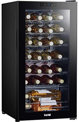 Dellonda Baridi 28 Bottle Wine Cooler Fridge with Digital Touch Screen Controls & LED Light, Black - DH10