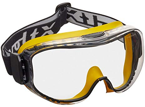 voltX DEFENDER ULTRA indirect ventilated Safety Goggles, CLEAR lens with snug fitting seal and buckle adjustable headband, CE EN166BT, EN170 Certified, Anti fog & Anti Scratch coated UV400 lens.