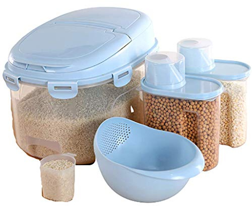SXXYXH Grandi Contenitori Alimenti, Scatola Ermetica di Plastica, Scatola Immagazzinaggio Resistente A Prova di umidità Il Controllo dei Parassiti, Dimensioni: 38 * 28 * 25 Cm,Blu