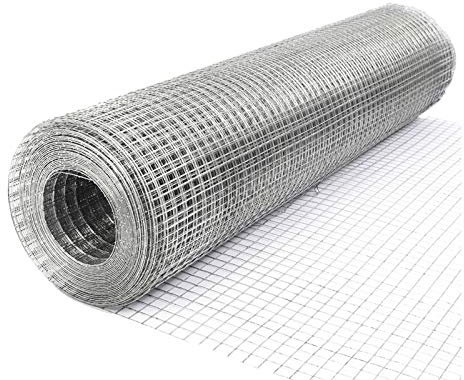 DICN Welded Wire Mesh 3ftX99ft Hot-dipped Galvanized Welded Wire Mesh Fencing Chicken Aviary Rabbit Pet Hutch Vegetables Garden Fruits Plants Animals Enclosure 0.9mm thickness Metal Mesh Rust proof