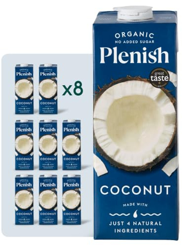 Plenish Organic Unsweetened Coconut Milk 1L (Pack of 8)