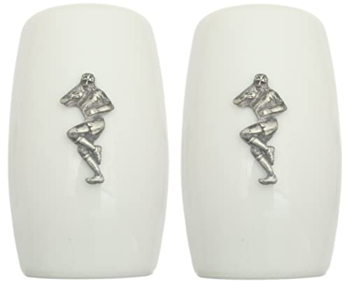 Rugby Player China Salt and Pepper Shakers Cruet Set Modern White CSP 306