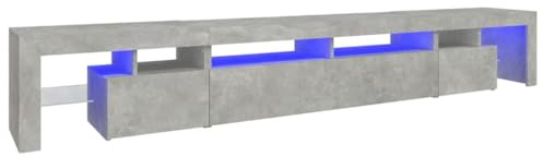 vidaXL TV-Schrank mit LED-Leuchten Betongrau 260x36,5x40 cm