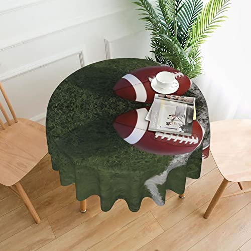 Runde Tischdecke mit American Football Prints =>> Abwaschbare Polyester-Tischdecke, perfekt für Buffet-Tische, Partys, Picknick-Mittagessen. - 152,4 cm