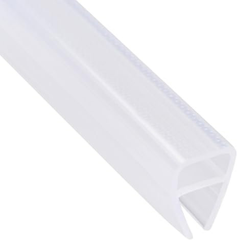 TA-VIGOR Frameless Shower Door Bottom Seal Strip, 8mm Drip Rail - 10mm Glass x 1000mm Length U-Type Glass Shower Screen Door Sweep Silicone for Shower Door Seal