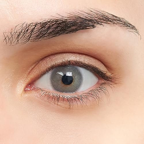 Jazz VIP Lentillas de Color gris azulado con diseño super natural 2 Lentes de contacto anuales + portalentes + pinza + aplicador
