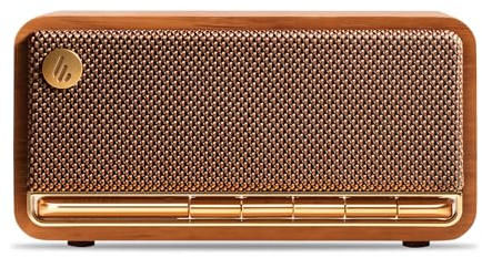 Edifier MP230 Altoparlante Bluetooth Portatile, Design Vintage in MDF Legno, Doppio Driver 48mm + Doppio Radiatore Passivo, Suono Stereo 20W con Bassi Potenti, Bluetooth/AUX/Micro SD/TF Card, IPX4