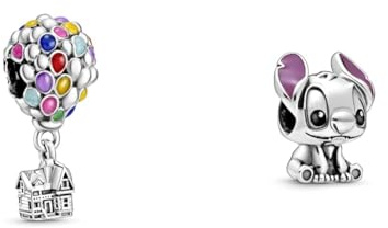 Pandora 798962C01 Breloque pendentif Disney Up Balloons & 798844C01 Perle Disney Stitch.