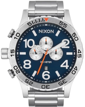 Nixon Armbanduhr 51-30 Chrono in der Farbe Silver/Midnight, Edelstahl, Gehäusedurchmesser 51mm, A1389-5210-00