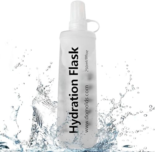 TXSN Bouteille souple de 250 ml, bouteille d'eau de course pliable en TPU pour course à pied, sac d'hydratation, cyclisme, randonnée, marathon, transparent