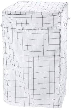 sourcing map Top Load Washer Cover, Portable Washing Machine Cover, 24Wx25Dx39H Inch(XL Size) White Grid Waterproof Cover for Washer