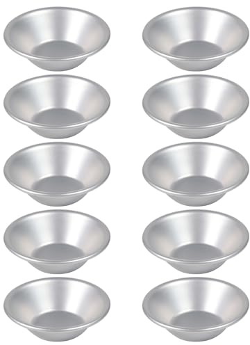 MEELYHOME 10 moldes para hornear pequeños moldes de aleación de aluminio, moldes de repostería para uso en cocina, moldes de aluminio portugueses