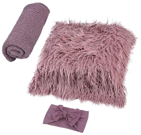 HAPINARY Coperta Fotografica Porpora per Ragazzo Ragazza, Set 3 Pezzi in Acrilico Fascia per Chioma, Accessorio per Servizi Fotografici a Casa