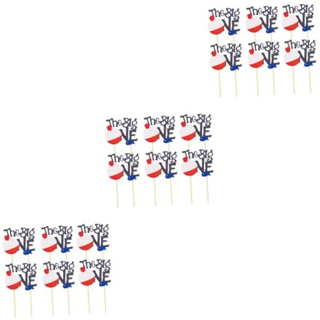 MAGICLULU 18pcs Fishing Cake Picks Cake Toppers Shark Birthday Decorations Fishing Themed Cupcake Decorations
