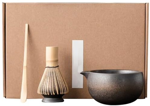 Style2 Matcha Whisk and Bowl Set - Includes Manual Matcha Whisk and Sifter, Perfect for Tea Lovers
