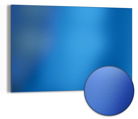 DEQORI Metall Magnettafel | 60x40 cm cm groß | Unifarben - Mittelblau | Whiteboard für alle Magnete | Magnetboard Wand-Tafel für Küche & Büro | Design Magnetwand Pinnwand magnetisch