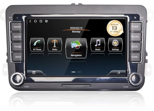 NUOTIAN 7'' Autoradio Android 13 für VW Golf 5 6，T5, Polo 6R, 8-Core 4GB+64GB für VW Caddy Radio, Passat, CarPlay, Android Auto, Navi, BT 5.0, WiFi, USB, FM, SD, RCA, unterstützt optional DAB, OBD