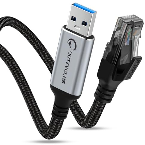 Cable USB a Ethernet 5M, Cable USB A 3.0 a RJ45 Macho, Trenzado en Nailon | Conexión Directa Gigabit, para Laptop, PC de Escritorio, Switch, Windows10, Windows11