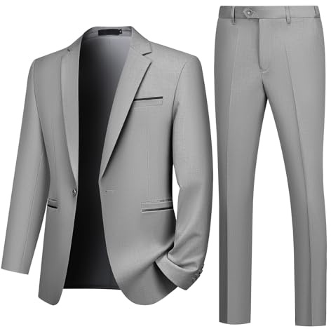 Autsel Costume Homme 2 Pièces Slim Fit Un Bouton Veste Pantalon Formal | Veste de Smoking, Mariage, Business, Mens Suits, Tuxedo, Dinner Suit, Dress Set, Clothing, Outerwear