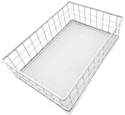 MagiDeal Metalldrahtkorb-Organizer Desktop- Stapelbarer Netzkorb Gitter-Aufbewahrungstablett für Desktop-Büro-Garage-Speisekammer-Rack