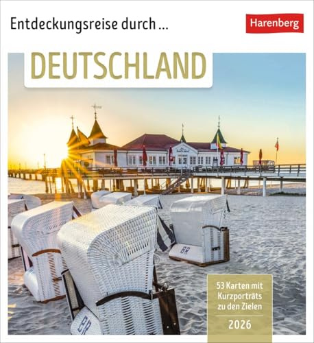 Das Glück liegt in Deutschland - Postkartenkalender 2026 - Harenberg-Verlag - Wochenkalender mit 53 Postkarten zum Freuen, Dekorieren oder Verschicken - 16 cm x 16,5 cm