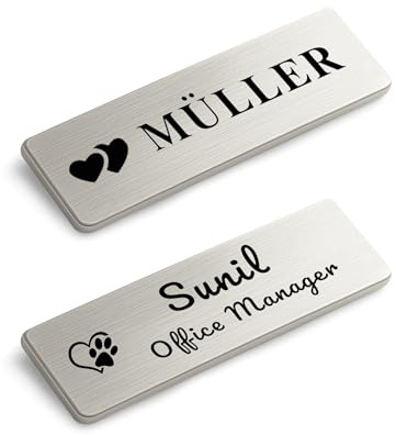 XHome 1 pièce Plaque de porte autocollante en acier inoxydable plaque nominative personnalisée avec gravure laser résistante aux intempéries pour porte d'entrée boîte aux lettres sonnette 60 * 15