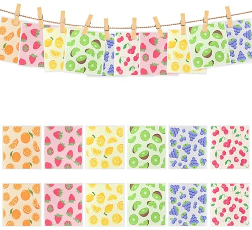 Swedish Dish Cloths 12 Pack, Reusable, Sponge Cloth Kitchen Towels, Absorbent Dish Cloths Reusable, Microfiber Sponge Absorbent Quick Drying Kitchen Towels For Kitchen, Fruit, One Size Fits All
