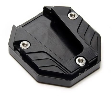 Motorcykel Kickstand Extender Motorcykel sidostöd Pad Förstorare Fotförlängningsstödplatta för motorcykelmodifieringsdelar(Svart)
