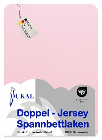 Dukal | Spannbettlaken oval für Kinderwagen Stubenwagen Wiegen Beistellbett | 46x82 – 47x82 cm | aus hochwertigem DOPPEL-Jersey | 100% Baumwolle | Farbe: rosé