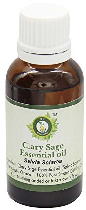 R V Essential Pura Clary Sage esencial 10ml de aceite (0.338 oz)- Salvia sclarea (100% puro y natural de Grado Terapéutico) Pure Clary Sage Essential Oil
