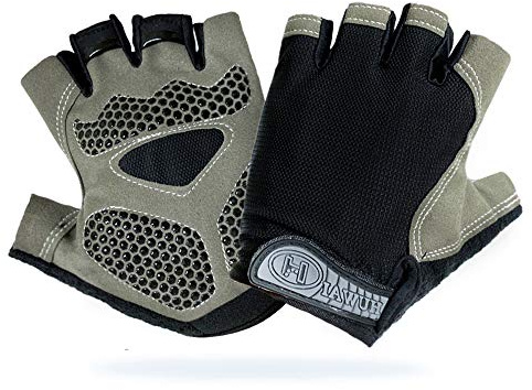 Fahrradhandschuhe für Männer MTB Trainingshandschuhe Radsporthandschuhe als Halbfinger Geeignet für Rennrad und Mountainbike Kraftsport Rutschfeste, Sommerhandschuhe für Männe und Frauen, Schwarz-L
