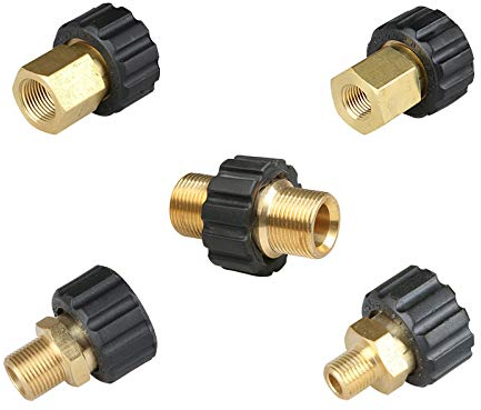 T&F Adaptateur pour nettoyeur haute pression M22 vers M22 / 3/8 / 1/4 Quick Connect pour pistolet pulvérisateur