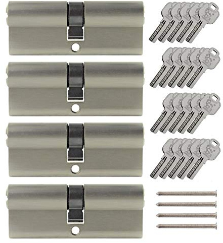 4x Profilzylinder 80mm 40/40 20x Schlüssel Tür Zylinder Schloss gleichschließend