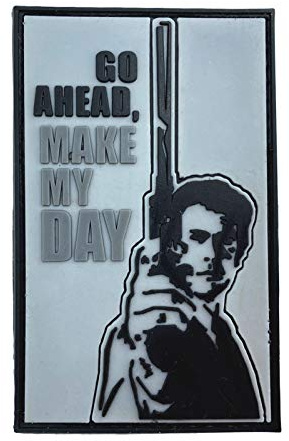 Go Ahead, Make My Day PVC Airsoft Paintball Klettverschluss-Flecken Cosplay Fan Patch